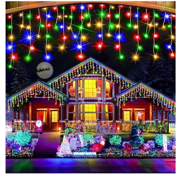Lot of 2 Boxes of Maojia Indoor LED MultiColour Christmas Curtain String Lights - 9.8 FT Per Box