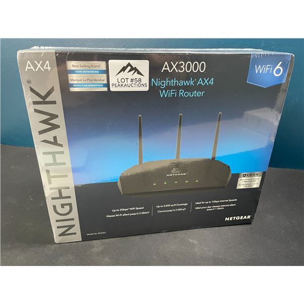Lot of 1 Netgear AX3000 Nighthawk AX4 WiFi Router - BRAND NEW SEALED!!