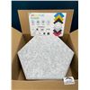 Image 2 : Lot of 1 Box of Acoustic Foam Wall Panels - 12 PCS - 12" x 10" x 0.4" - Hexagon Sound Proof Panels