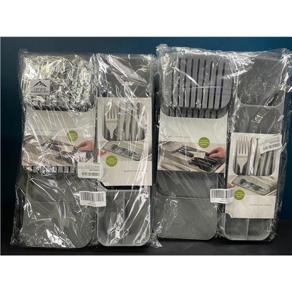 Lot of 2 Packs of Kitchen Drawer/Silverware Organizer Trays