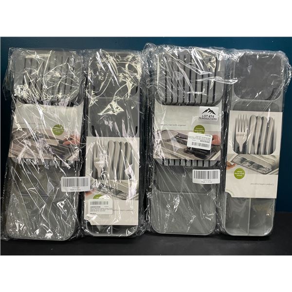 Lot of 2 Packs of Kitchen Drawer/Silverware Organizer Trays