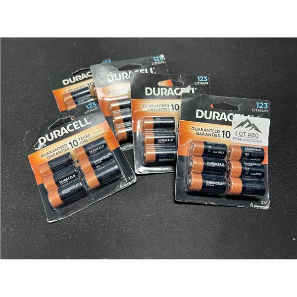Lot of 5 Packs of Duracell 123 Lithium Batteries - 6 per pack