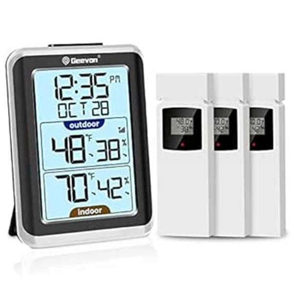 Lot of 1 Geevon Wireless Thermometer w/ 3 Sensors