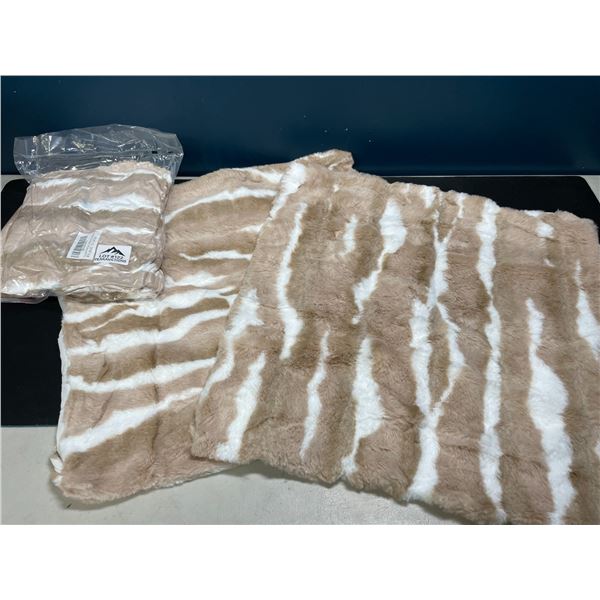 Lot of 2 Packs of Fuzzy Throw Pillow Covers - 2pcs per pack/4 Total