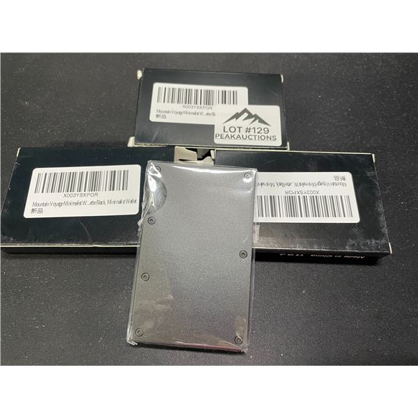 Lot of 3 Mountain Voyage Minimalist Mens Wallets - Black Colour