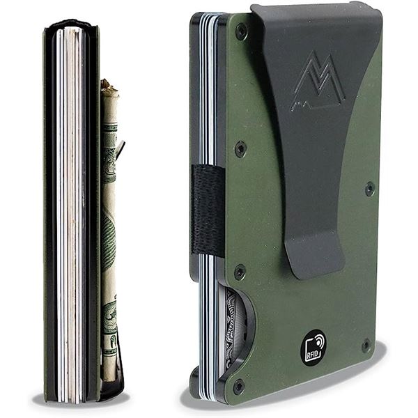 Lot of 3 Mountain Voyage Minimalist Mens Wallets - Army Green Colour