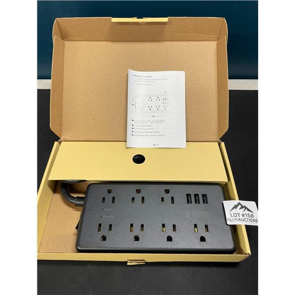 Lot of 1 Trond Prime Power Bar/Surge Protector w/ Multiple Outlets & USB Ports
