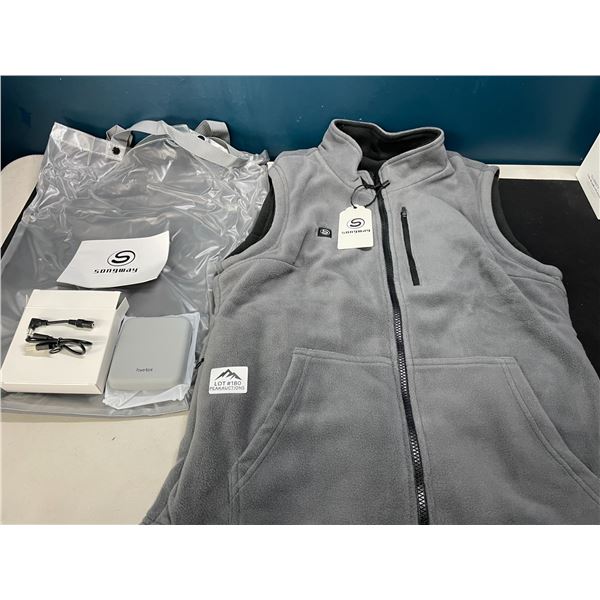 Lot of 1 Songway Heated Fleece Vest w/ Rechargeable Power Bank - Size Medium