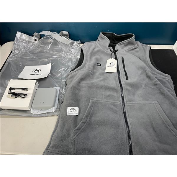 Lot of 1 Songway Heated Fleece Vest w/ Rechargeable Power Bank - Size Large