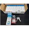 Image 1 : Lot of 1 Box of 1 1/2" Safety Padlocks w/ Keys - 10 Pack