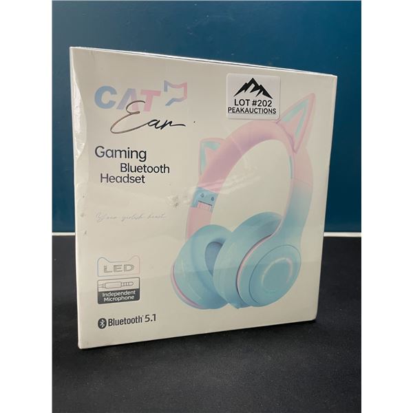 Lot of 1 Cat Ears Gaming Bluetooth Headset - Cotton Candy Pink/Blue