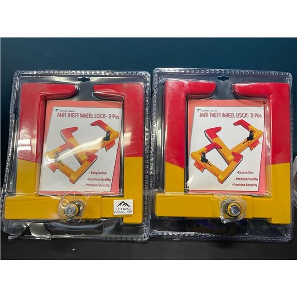 Lot of 1 Set of Anti-Theft Wheel Locks - 2 PCS