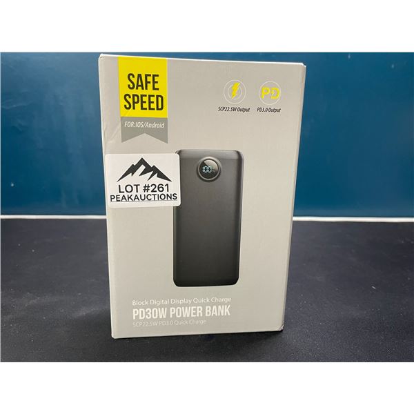 Lot of 1 Digital Display PD30W Quick Charge Portable Power Bank