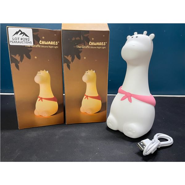 Lot of 2 Giraffe Silicone Night Lights