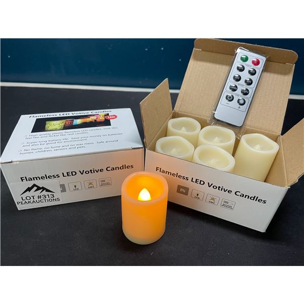 Lot of 2 Multi-Packs of Flameless LED Candles w/ Remote Control & Batteries; 6 per pack/12 total