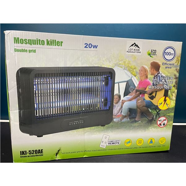 Lot of 1 Large Double Grid Mosquito Killer Lamp - 20W - Covers 100m sq area - Remote Included!