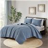 Image 1 : Lot of 1 Molly+Rocky 3PC Queen Size Quilt/Bedding Set - Blue
