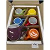 Image 2 : Lot of 1 Box of Amethya Multicolor Stoneware Coffee Mugs - 6 Mugs in Box