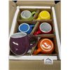 Image 2 : Lot of 1 Box of Amethya Multicolor Stoneware Coffee Mugs - 6 Mugs in Box