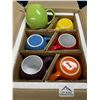 Image 2 : Lot of 1 Box of Amethya Multicolor Stoneware Coffee Mugs - 6 Mugs in Box