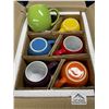 Image 2 : Lot of 1 Box of Amethya Multicolor Stoneware Coffee Mugs - 6 Mugs in Box
