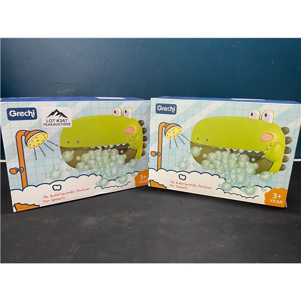 Lot of 2 Dinosaur Bubble Machine Bath Toys