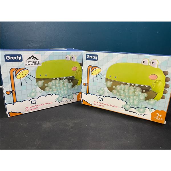 Lot of 2 Dinosaur Bubble Machine Bath Toys
