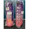 Image 1 : Lot of 2 Motivational Style Water Bottles- 32oz/1L Each