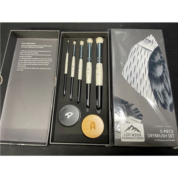 Lot of 2 Artify 5-Piece Drybrush Sets for Miniatures & Models