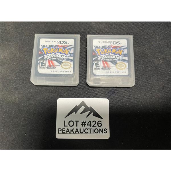 Lot of 2 Pokemon Platinum Version Nintendo 3DS Replica Game Cartridges