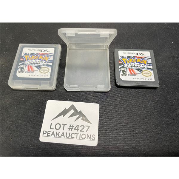Lot of 2 Pokemon Platinum Version Nintendo 3DS Replica Game Cartridges