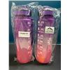 Image 1 : Lot of 2 Motivational Style Water Bottles- 32oz/1L Each