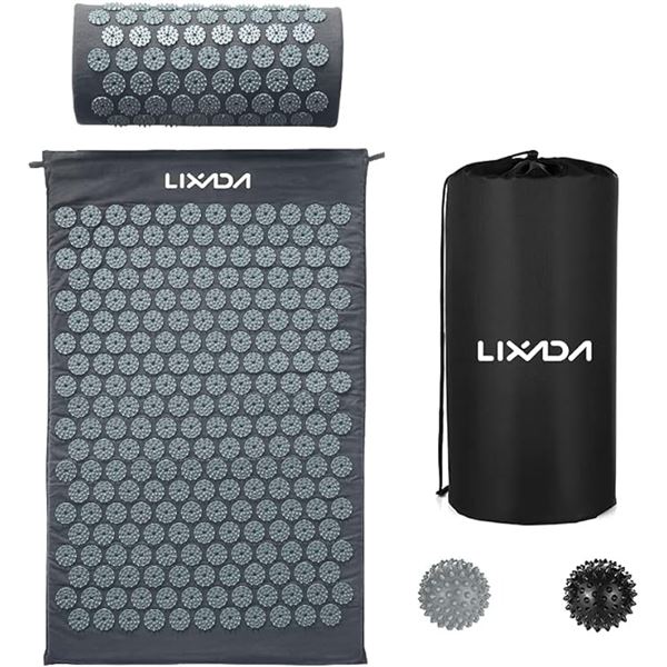 Lot of 1 Lixada Acupressure Mat and Pillow Set w/ Carrying Bag