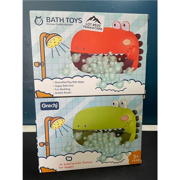 Lot of 2 Dinosaur Bubble Machine Bath Toys