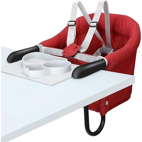 Lot of 1 TCBunny Portable Child Table Clamping High Chair - Red - Brand New Sealed!