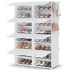 Image 1 : Lot of 1 2x8 White Plastic Cube Storage Organizer/Shoe Organizer - Holds 32 Pairs