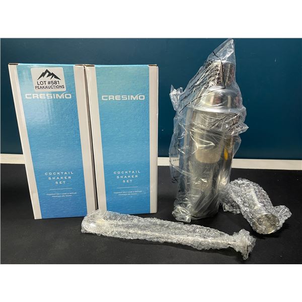 Lot of 2 Cresimo Cocktail Shaker Sets