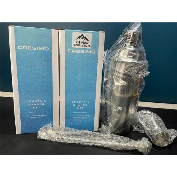 Lot of 2 Cresimo Cocktail Shaker Sets