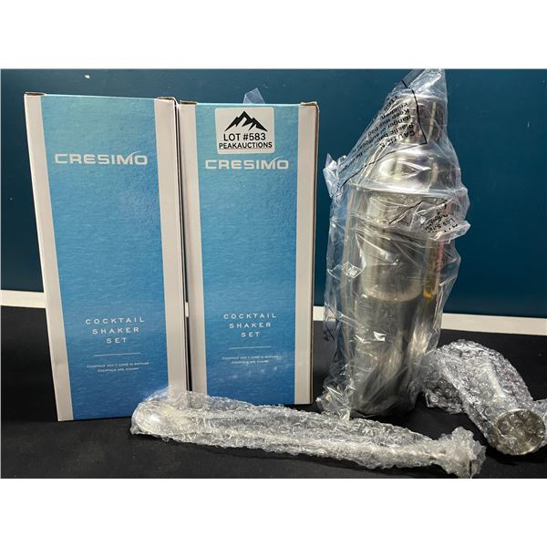 Lot of 2 Cresimo Cocktail Shaker Sets