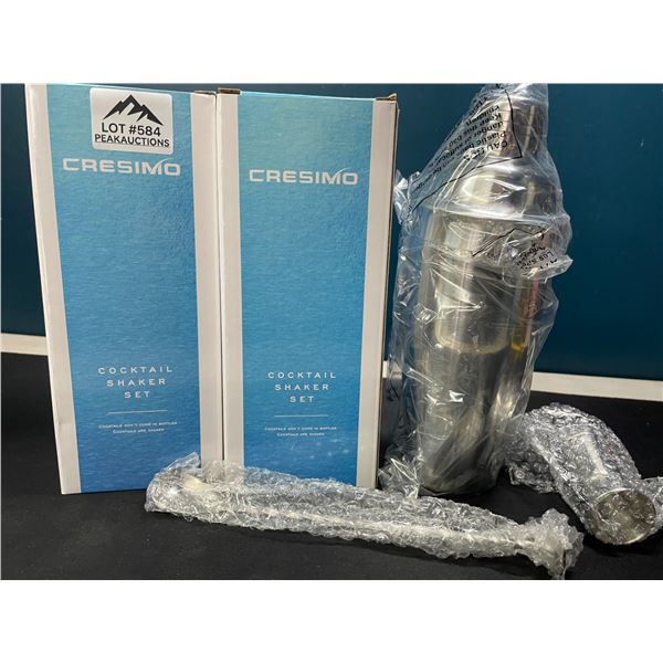 Lot of 2 Cresimo Cocktail Shaker Sets