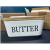 Image 2 : Lot of 2 Ceramic Butter Dishes/Containers w/ Butter Knife