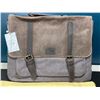 Image 2 : Lot of 1 Kasqo 15-in Canvas Laptop Messenger Bag w/ Leather Straps - Water-Resistant Canvas