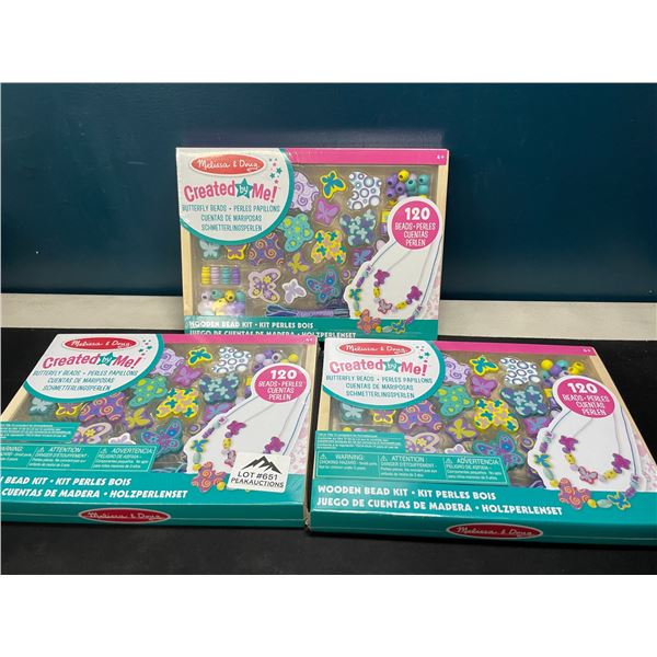 Lot of 3 Melissa & Doug Created by Me! Wooden Bead Toy Kits