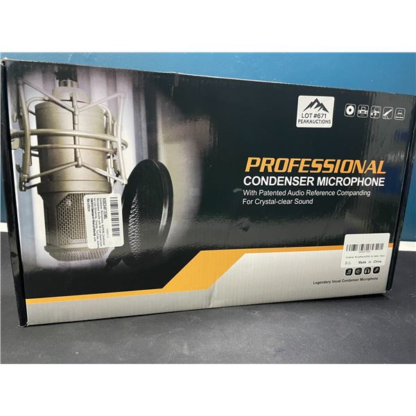 Lot of 1 Professional Condenser Microphone w/ Live Sound Card  - Great for Podcasting/Recording!