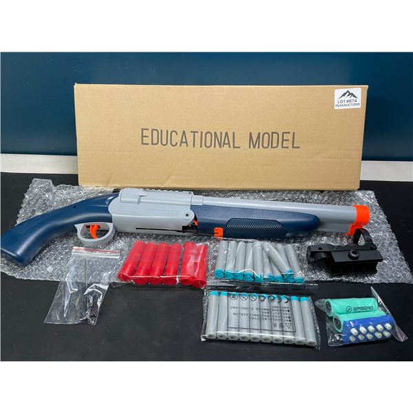 Lot of 1 Nerf-Style Shooting Shotgun Toy - Includes Foam Bullets/Ammo