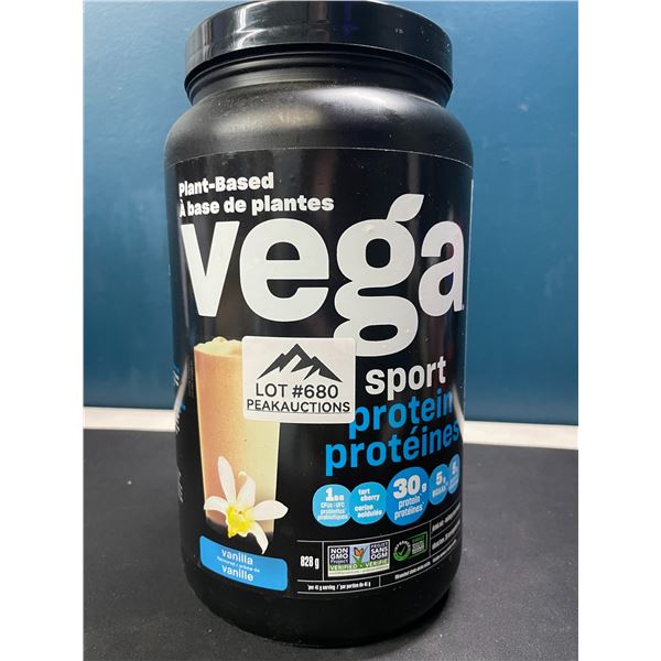 Lot of 1 Tub of Vega Sport Plant-Based Protein Powder - Vanilla - 828G