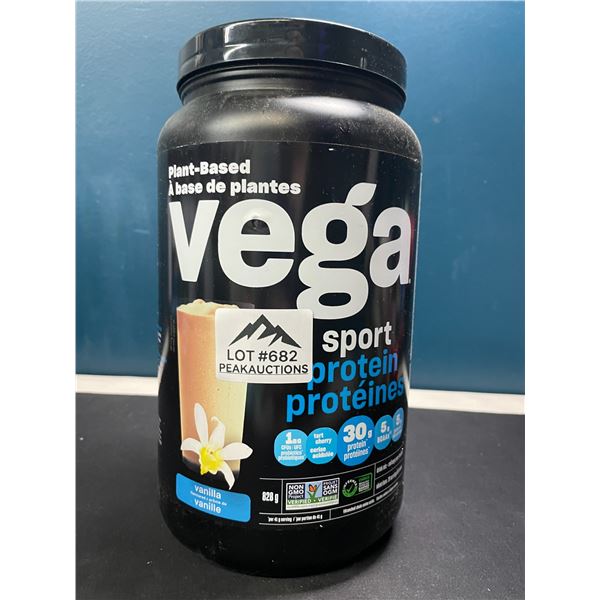 Lot of 1 Tub of Vega Sport Plant-Based Protein Powder - Vanilla - 828G