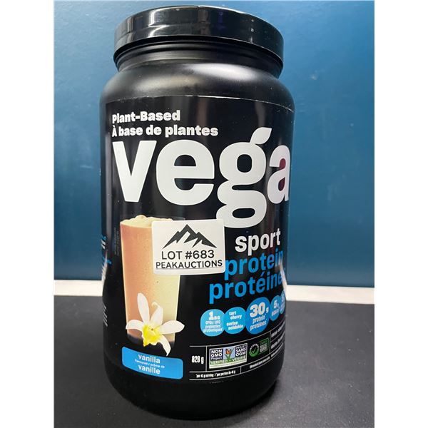 Lot of 1 Tub of Vega Sport Plant-Based Protein Powder - Vanilla - 828G