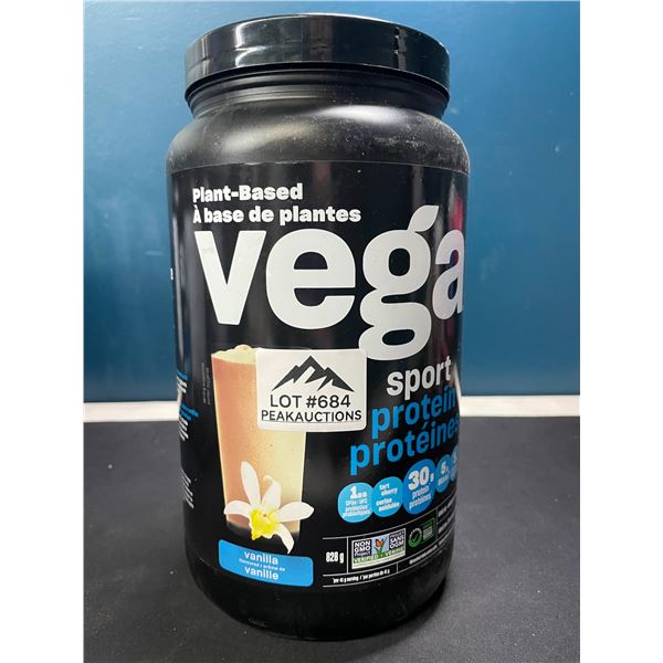 Lot of 1 Tub of Vega Sport Plant-Based Protein Powder - Vanilla - 828G