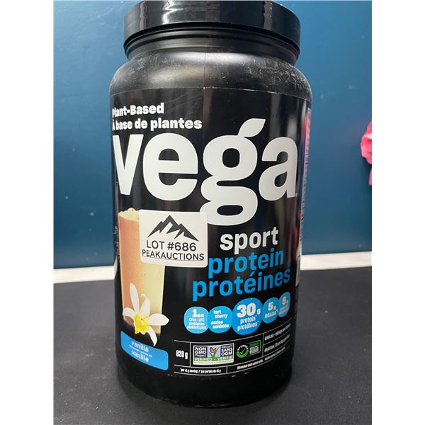 Lot of 1 Tub of Vega Sport Plant-Based Protein Powder - Vanilla - 828G